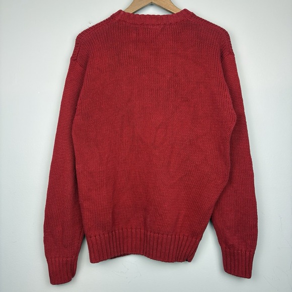 Vintage Sears Roebuck "Polo" Bear Sweater Mens M Red Chunky Grandpa Core - Picture 8 of 8